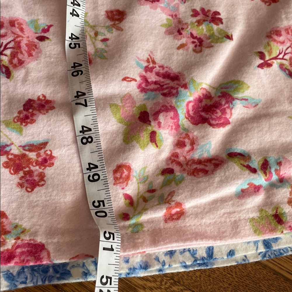 New Amanda Paige long 100% Cotton nightgown blue rose flowers womens small - Picture 6 of 6